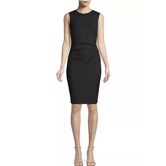 Theory Virgin Wool Ruched Sheath Dress - Picture 1 of 8
